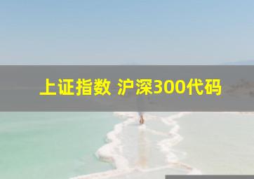 上证指数 沪深300代码